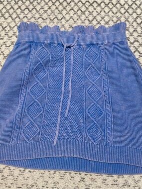 Free People Periwinkle Blue Cable Knit Mini Skirt